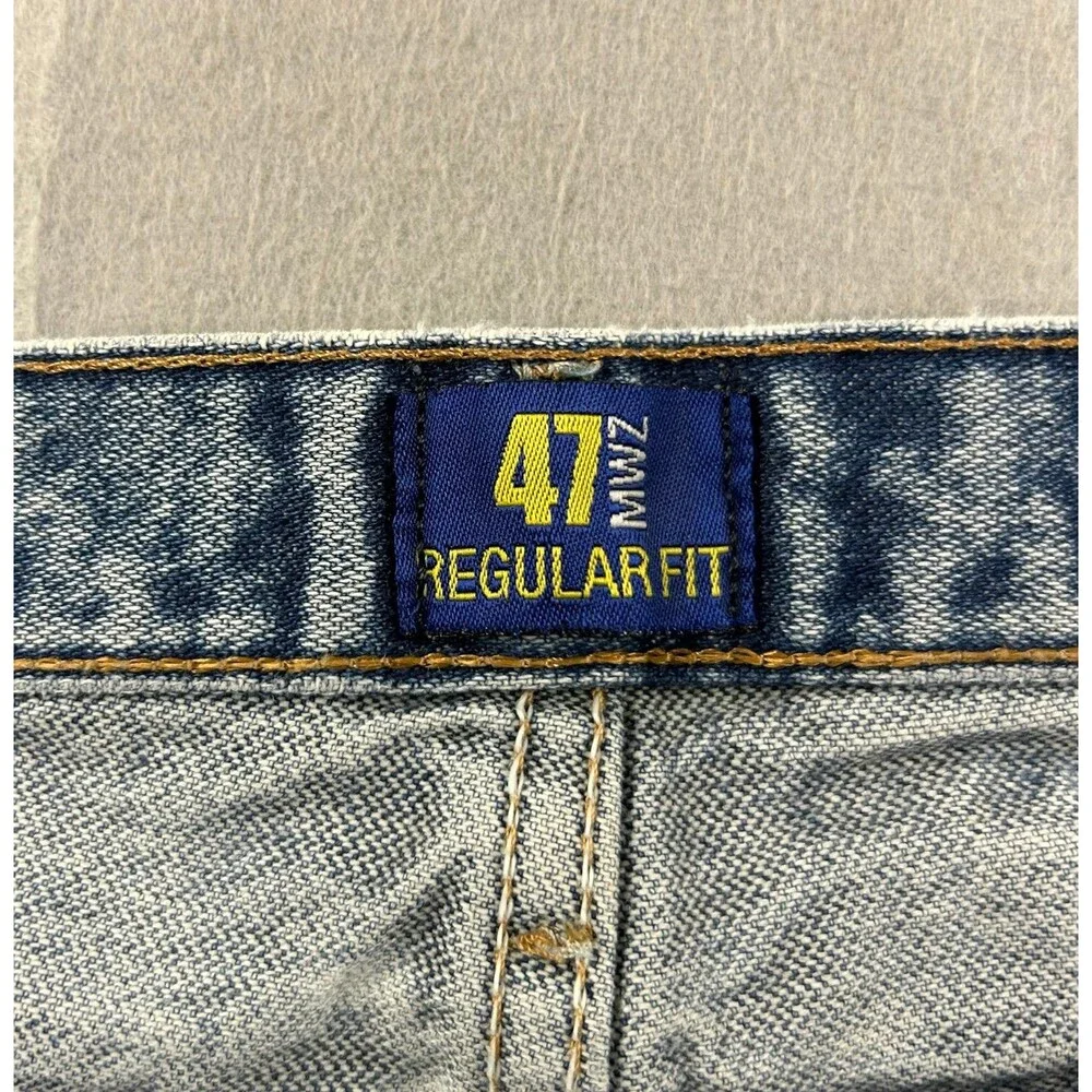 Wrangler 47MWZ Jeans Mens Blue Regular Fit Cowboy Cut Straight Leg